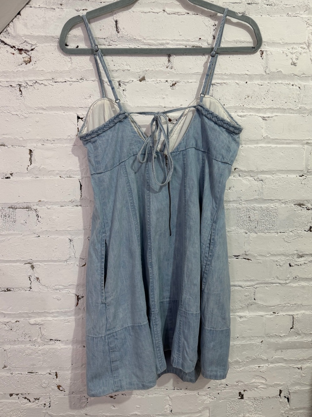 Free People Light Blue Denim Mini Dress - Picture 8 of 12